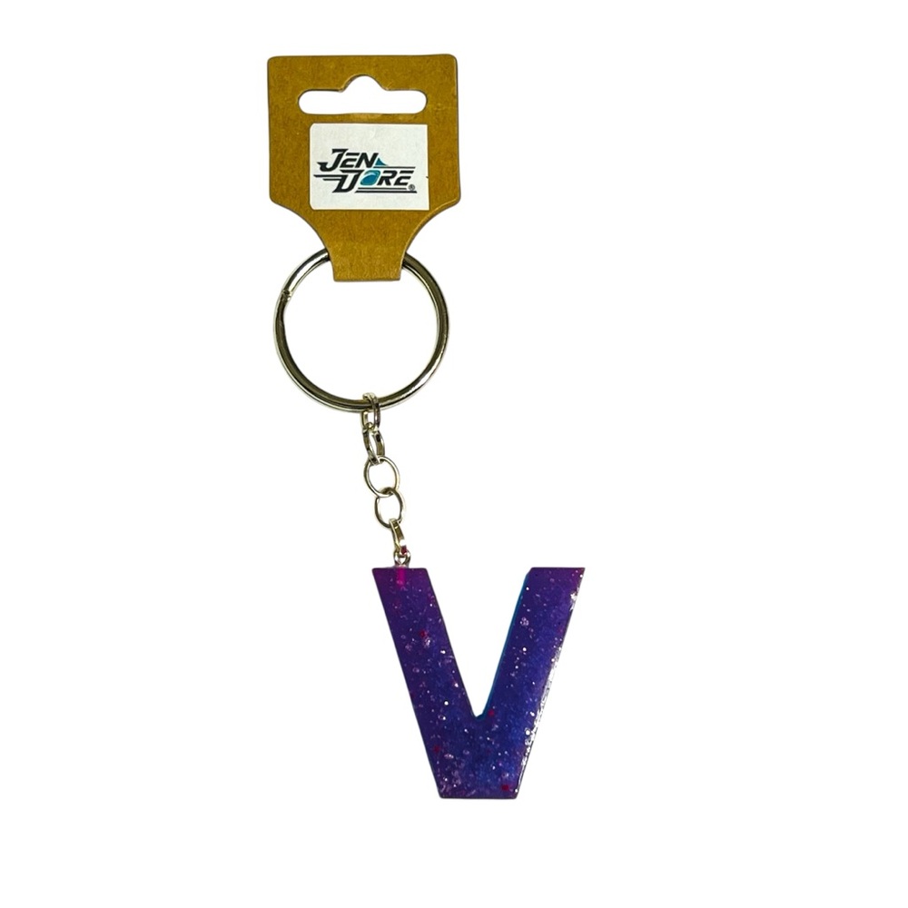 JenDore Handmade Alphabet V Letter Keychain Keyring Bag Purse Charm Accessory